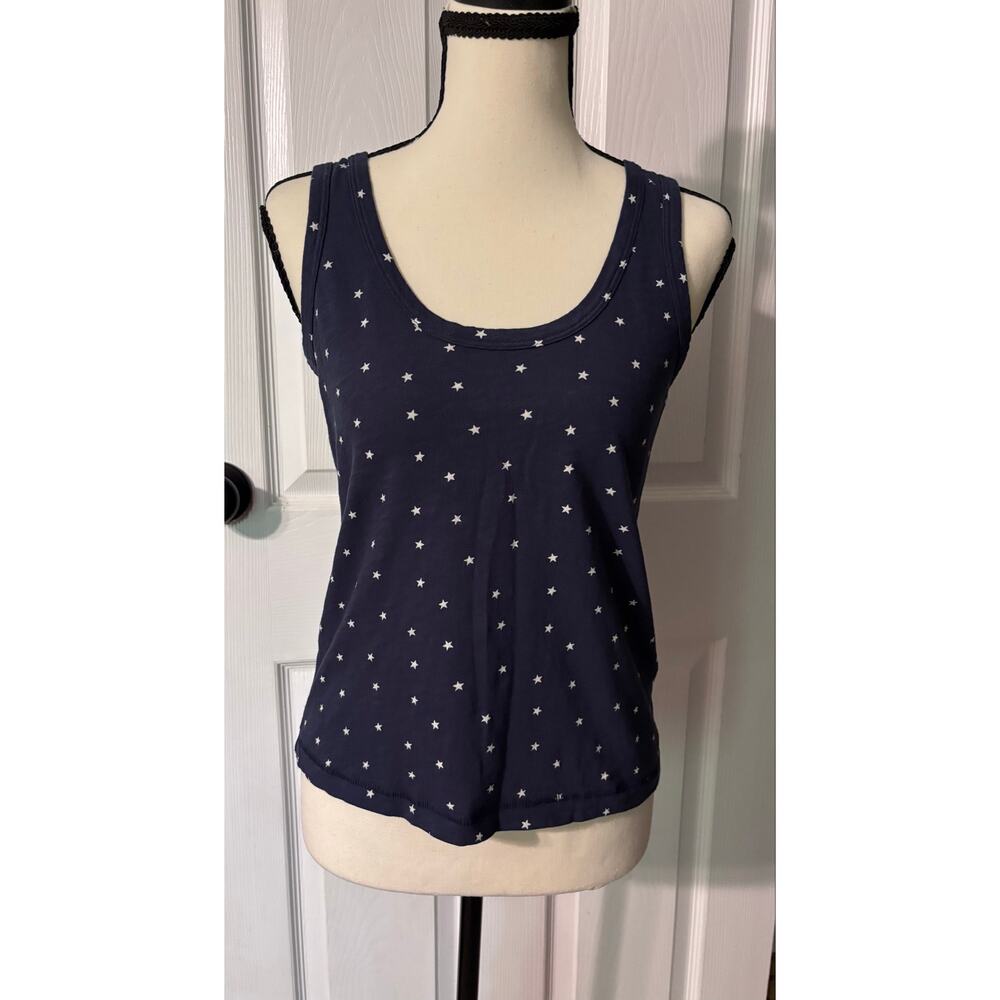 Vineyard Vines Tank Top Women's XXS Navy Blue White Stars Summer Coastal Beach
